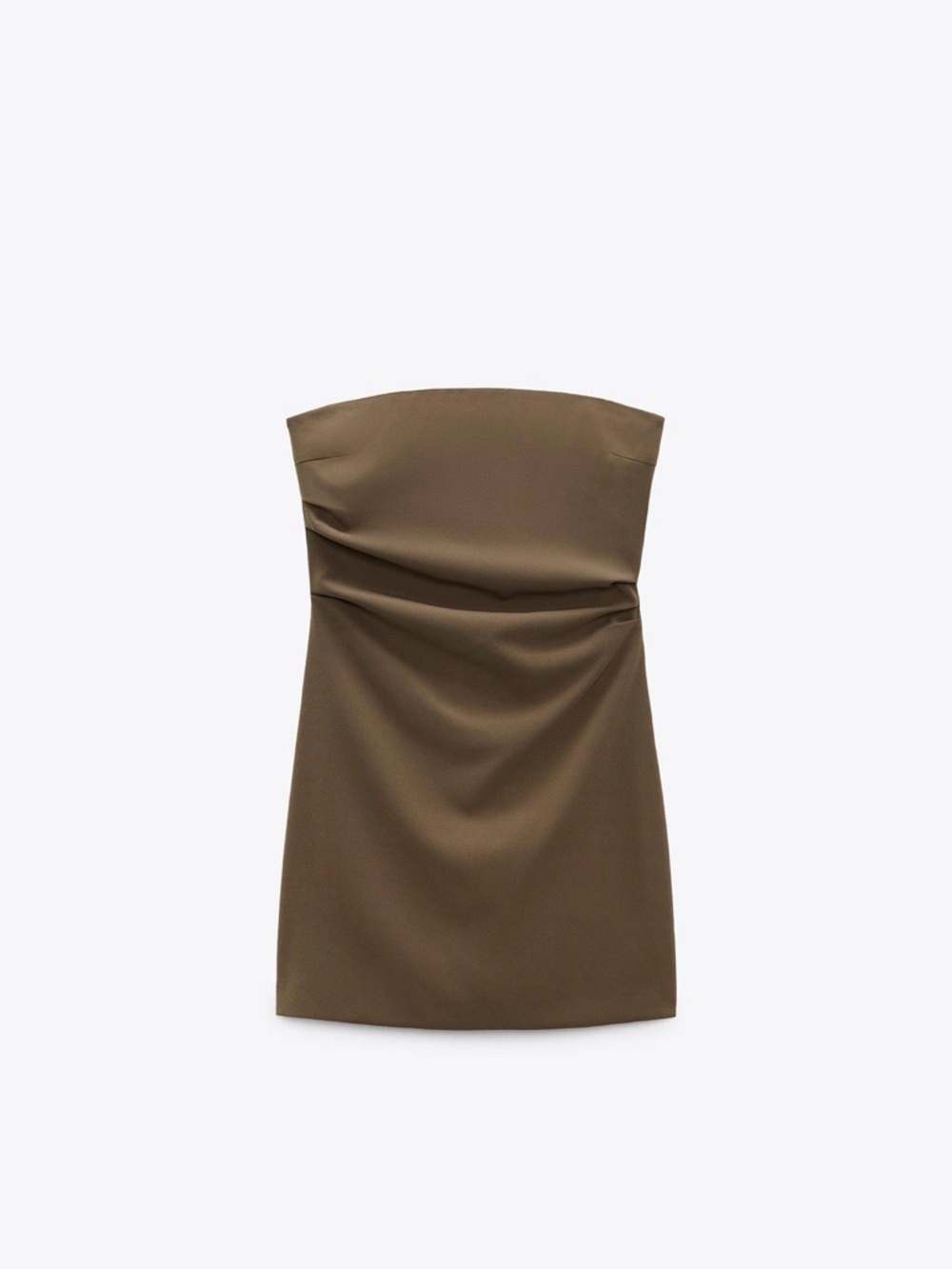 ZARA WOMEN STRAPLESS DRESS CHOCOLATE BROWN size xs